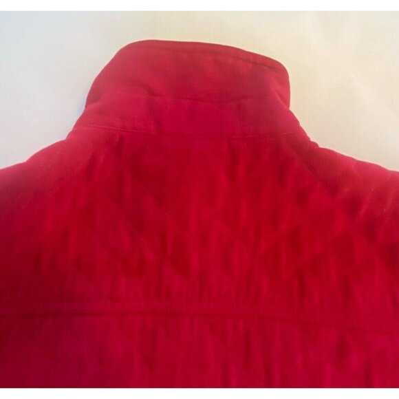 Talbots Red Quilted Lined Shirt Jacket Shacket Womens Sz M Barn Chore Colorful V - Picture 15 of 15